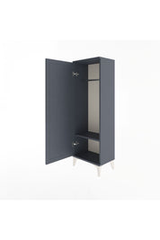 Arges Dolap Tek Raflı Tek Kapaklı Tek Askılı 44x30x134 Antrasit-Antrasit