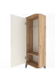 Arges Dolap Tek Raflı Tek Kapaklı Tek Askılı 44x30x134 Çam-Aytaşı