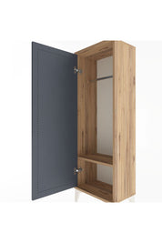 Arges Dolap Tek Raflı Tek Kapaklı Tek Askılı 44x30x134 Çam-Antrasit