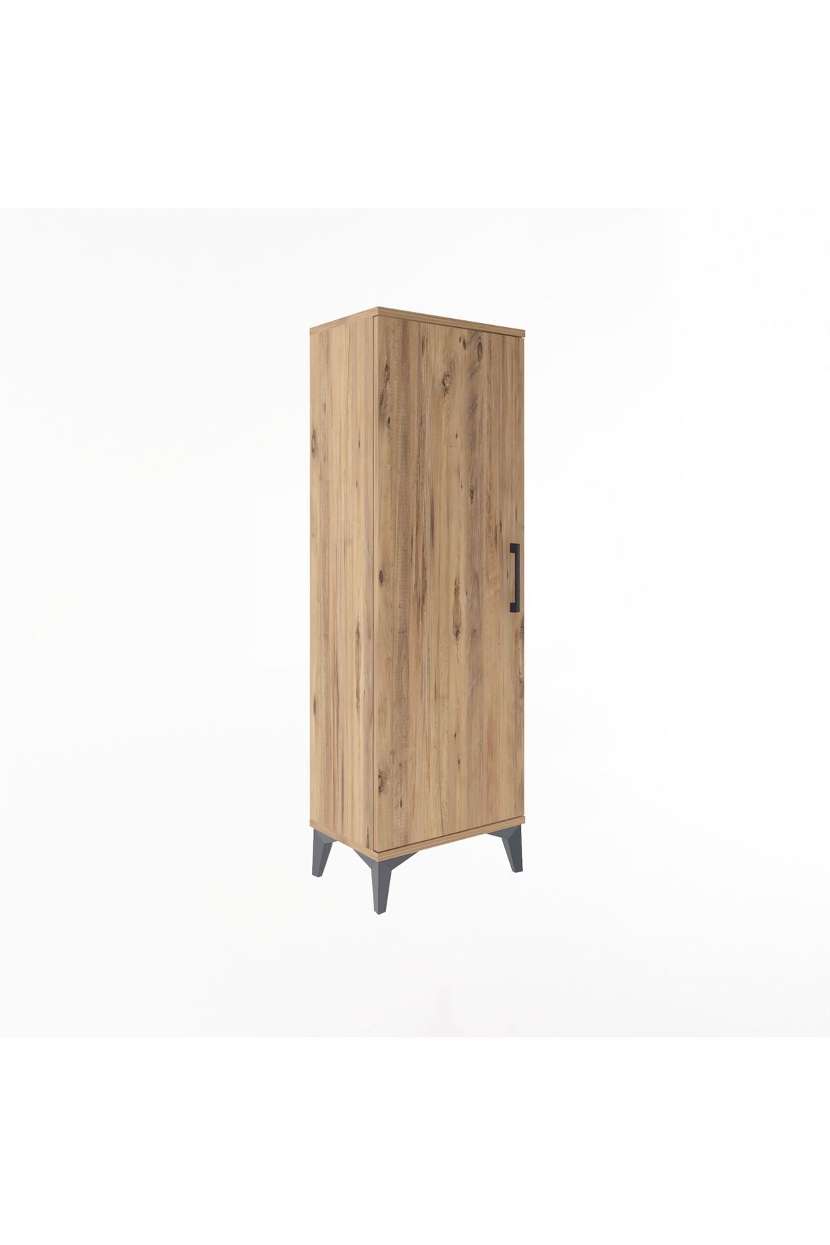 Arges Dolap Tek Raflı Tek Kapaklı Tek Askılı 44x30x134 Çam-Çam