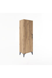 Arges Dolap Tek Raflı Tek Kapaklı Tek Askılı 44x30x134 Çam-Çam