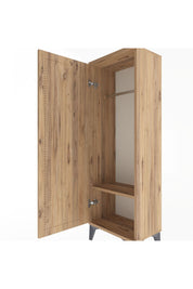 Arges Dolap Tek Raflı Tek Kapaklı Tek Askılı 44x30x134 Çam-Çam