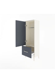 Arges Dolap Tek Raflı Tek Çekmeceli Tek Askılı 44x30x134 Aytaşı-Antrasit