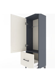 Arges Dolap Tek Raflı Tek Çekmeceli Tek Askılı 44x30x134 Antrasit-Aytaşı