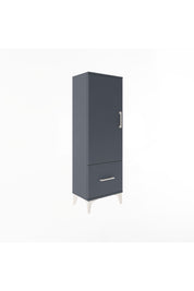 Arges Dolap Tek Raflı Tek Çekmeceli Tek Askılı 44x30x134 Antrasit-Antrasit