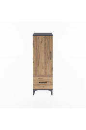 Arges Dolap Tek Raflı Tek Çekmeceli Tek Askılı 44x30x134 Antrasit-Çam