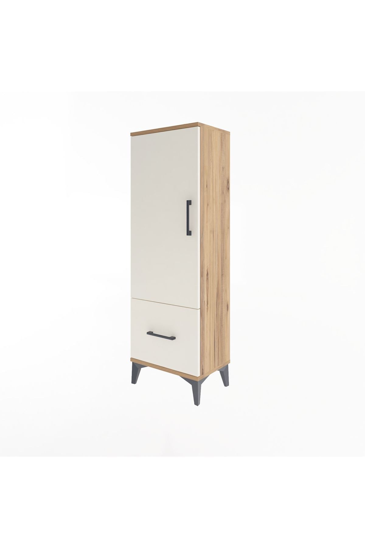 Arges Dolap Tek Raflı Tek Çekmeceli Tek Askılı 44x30x134 Çam-Aytaşı