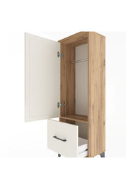 Arges Dolap Tek Raflı Tek Çekmeceli Tek Askılı 44x30x134 Çam-Aytaşı