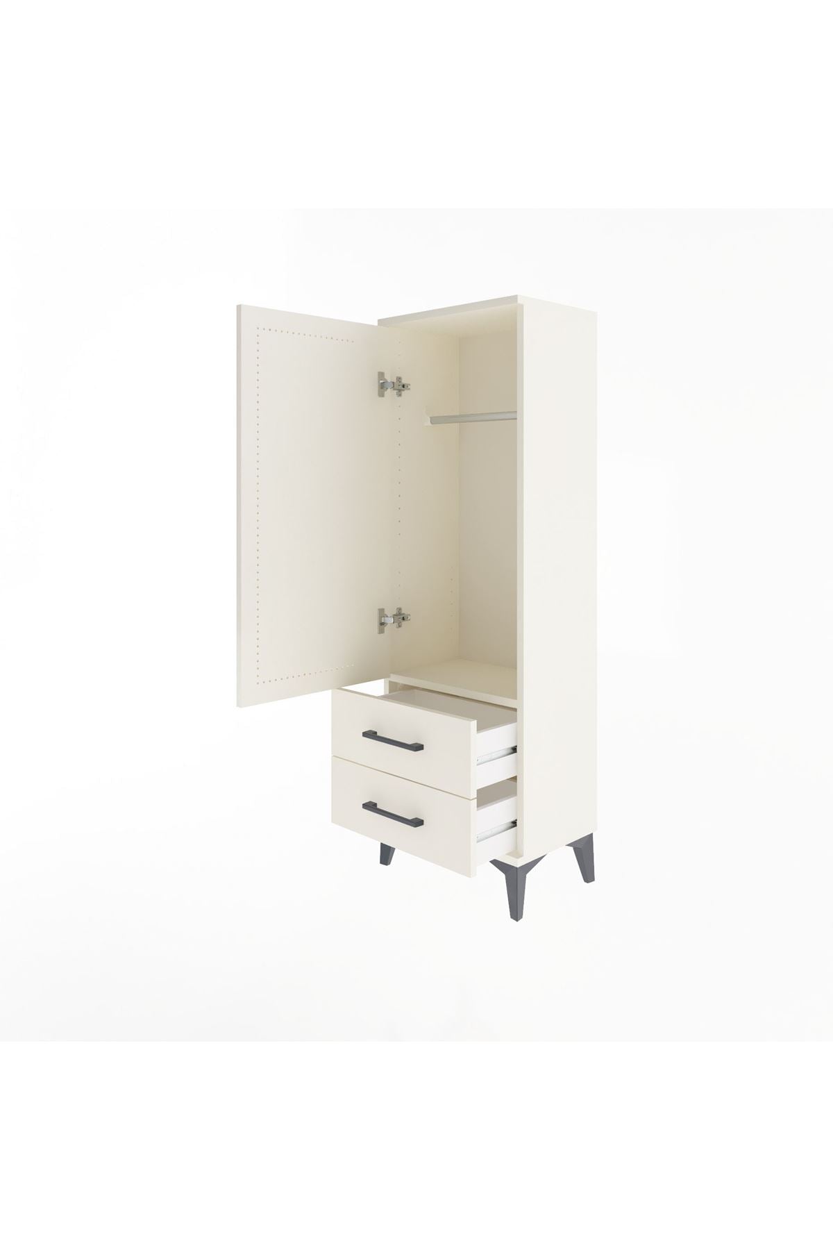 Arges Dolap Tek Raflı 2 Çekmeceli Tek Askılı 44x30x134 Aytaşı-Aytaşı