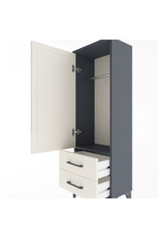 Arges Dolap Tek Raflı 2 Çekmeceli Tek Askılı 44x30x134 Antrasit-Aytaşı