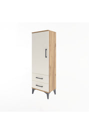 Arges Dolap Tek Raflı 2 Çekmeceli Tek Askılı 44x30x134 Çam-Aytaşı