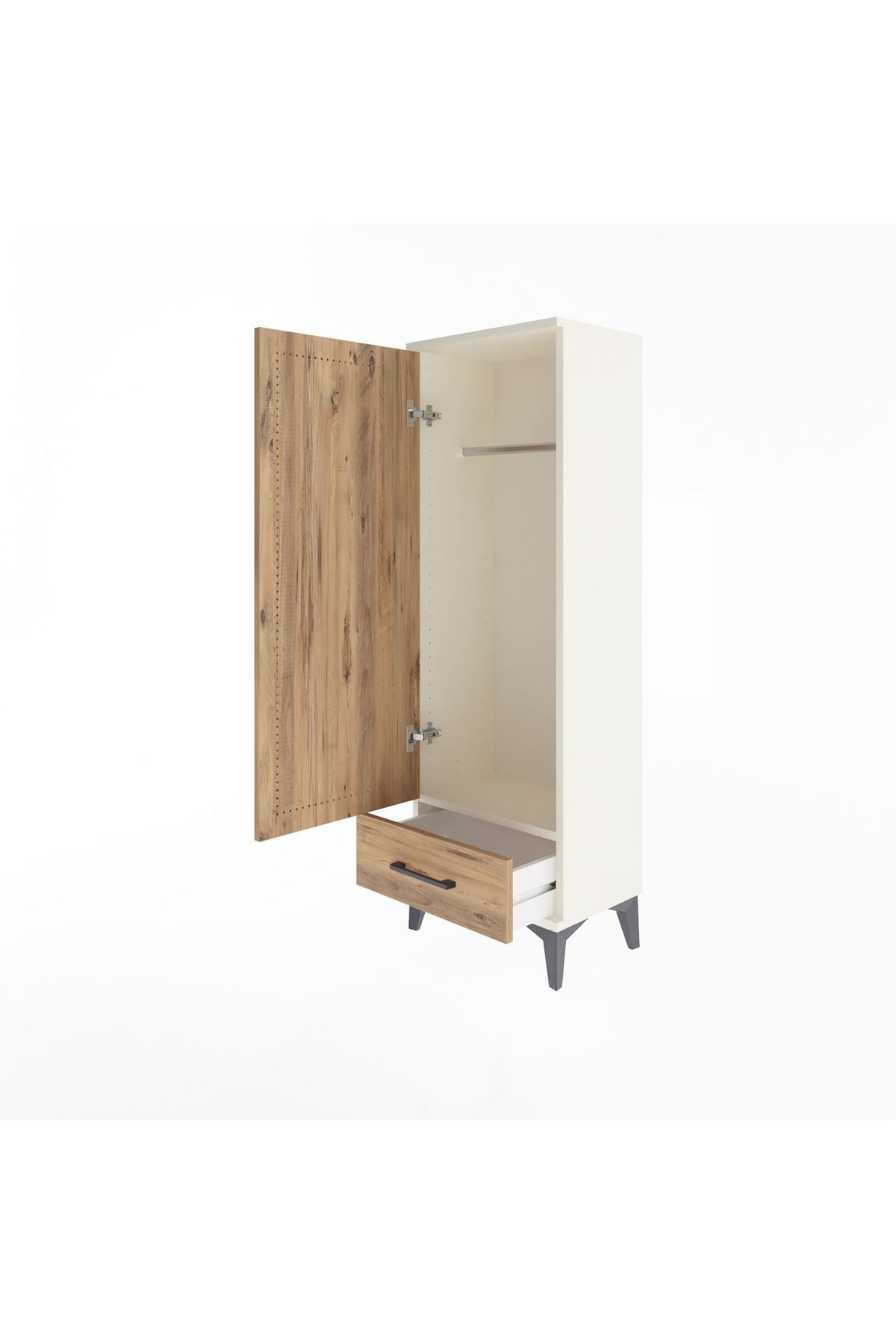 Arges Dolap Tek Raflı Tek Çekmeceli Tek Askılı 44x30x134 Aytaşı-Çam