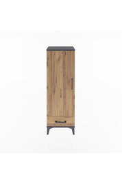 Arges Dolap Tek Raflı Tek Çekmeceli Tek Askılı 44x30x134 Antrasit-Çam