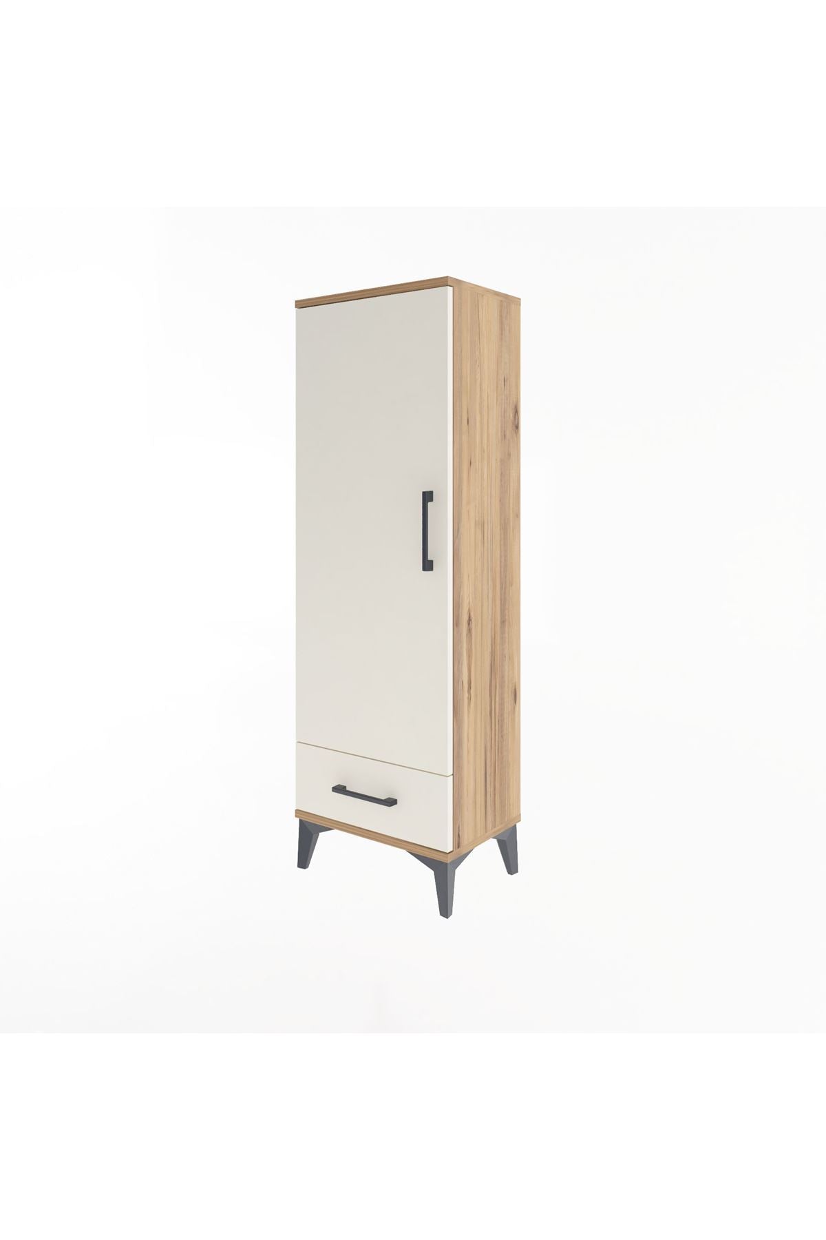 Arges Dolap Tek Raflı Tek Çekmeceli Tek Askılı 44x30x134 Çam-Aytaşı