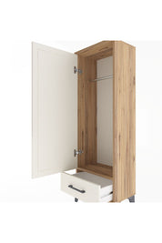 Arges Dolap Tek Raflı Tek Çekmeceli Tek Askılı 44x30x134 Çam-Aytaşı