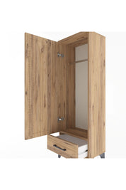 Arges Dolap Tek Raflı Tek Çekmeceli Tek Askılı 44x30x134 Çam-Çam