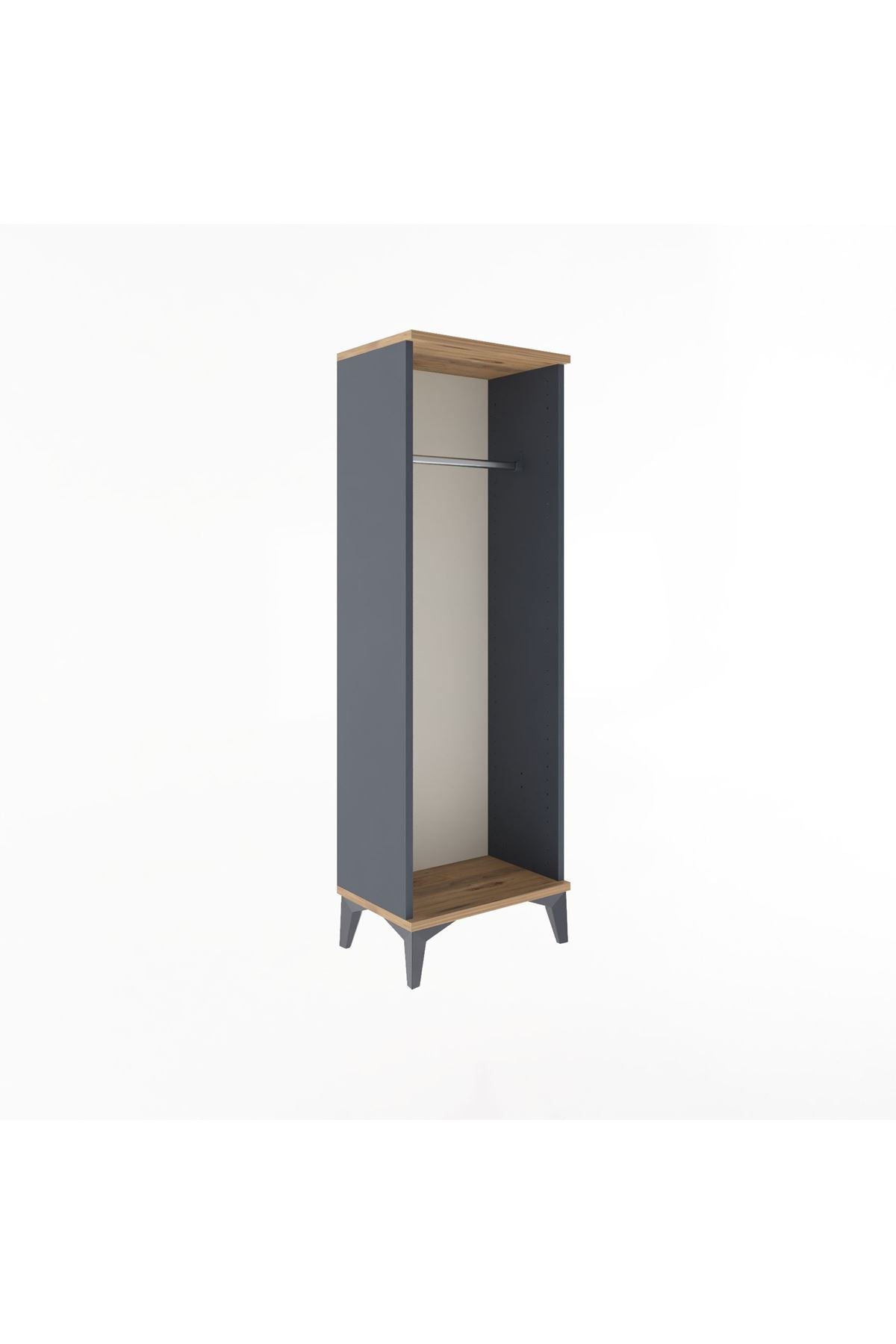 Arges Dolap Tek Askılı 44x30x134 Antrasit-Çam