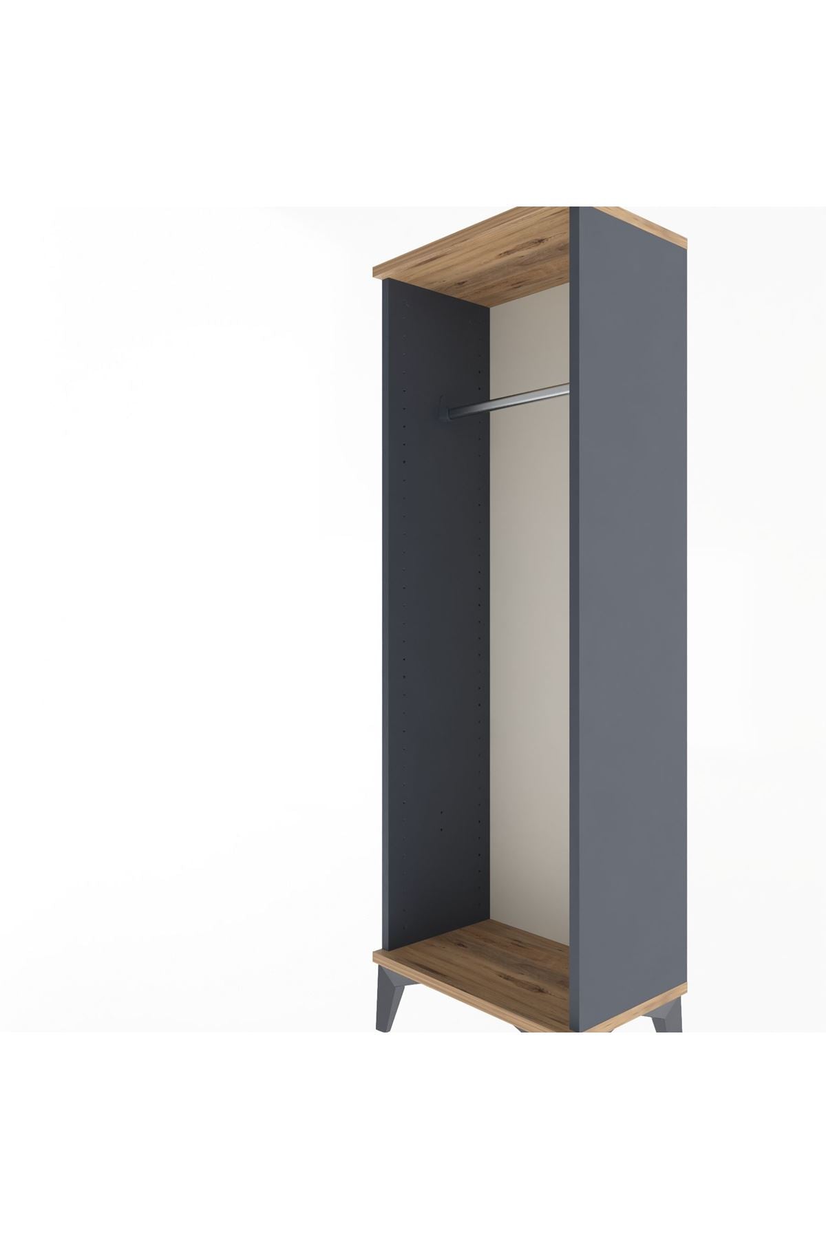 Arges Dolap Tek Askılı 44x30x134 Antrasit-Çam