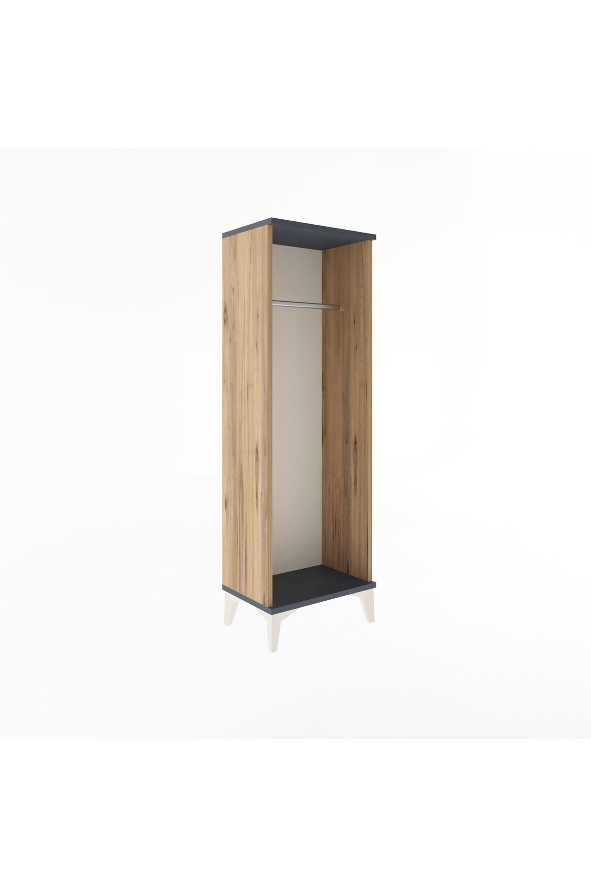 Arges Dolap Tek Askılı 44x30x134 Çam-Antrasit