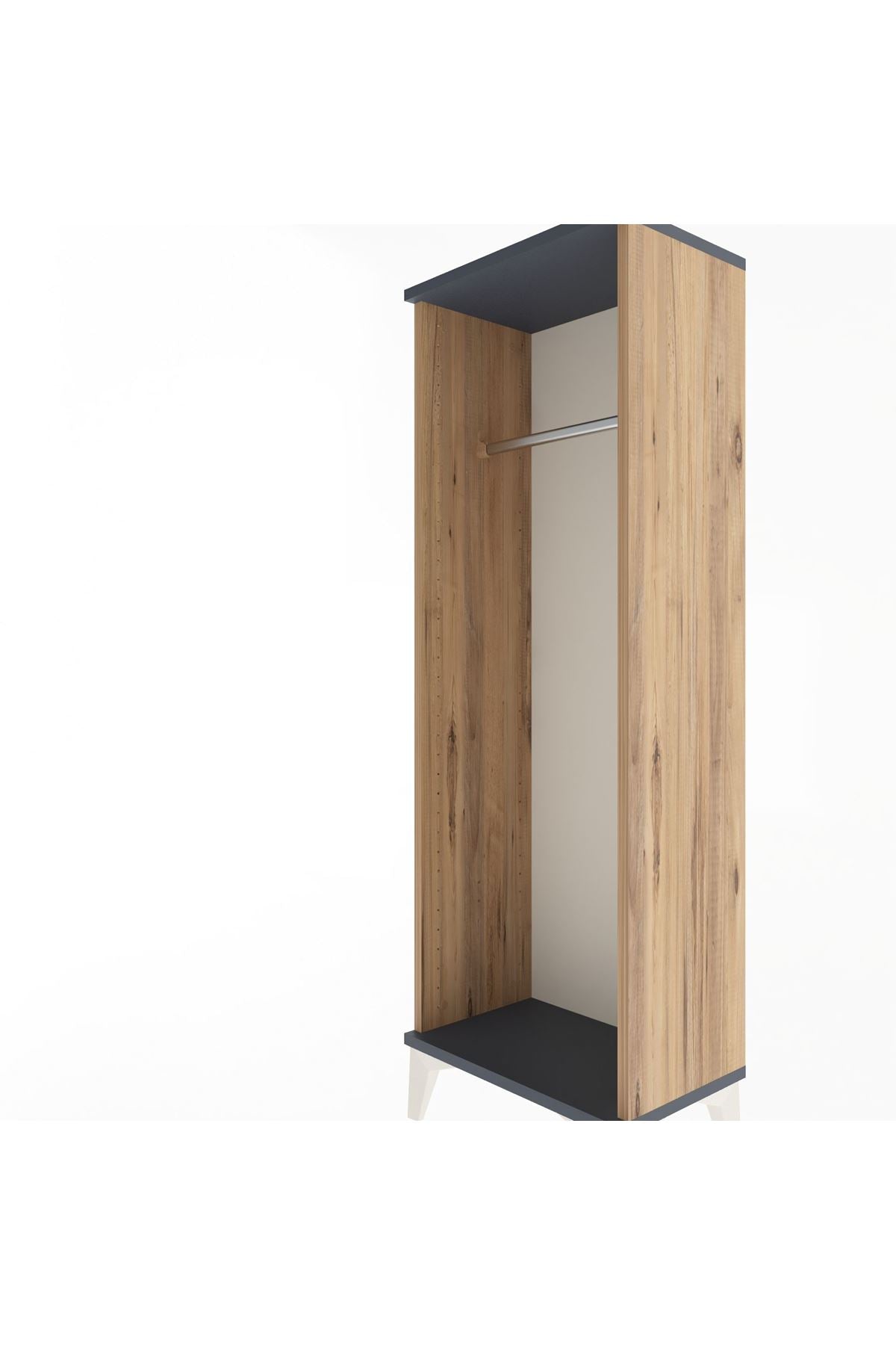 Arges Dolap Tek Askılı 44x30x134 Çam-Antrasit