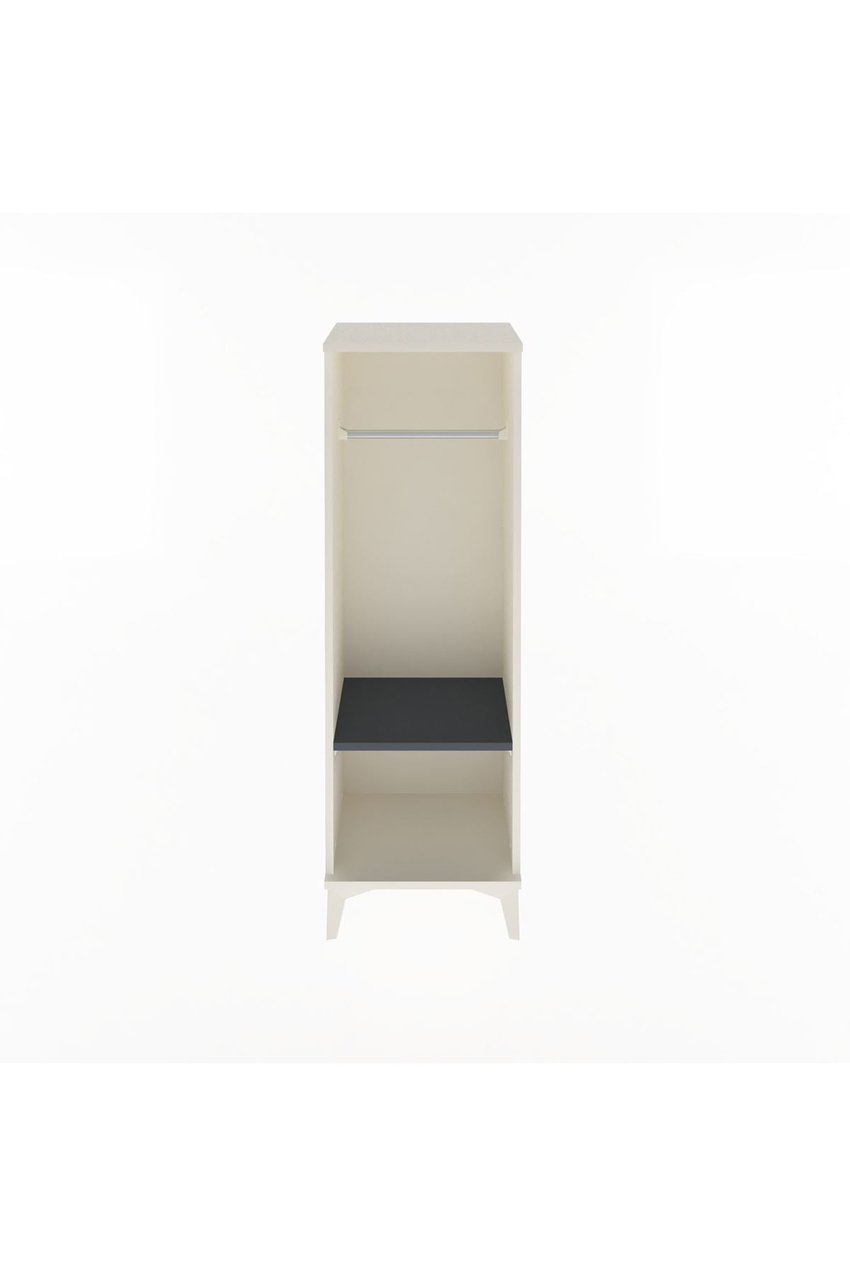 Arges Dolap Tek Raflı Tek Askılı 44x30x134 Aytaşı-Antrasit