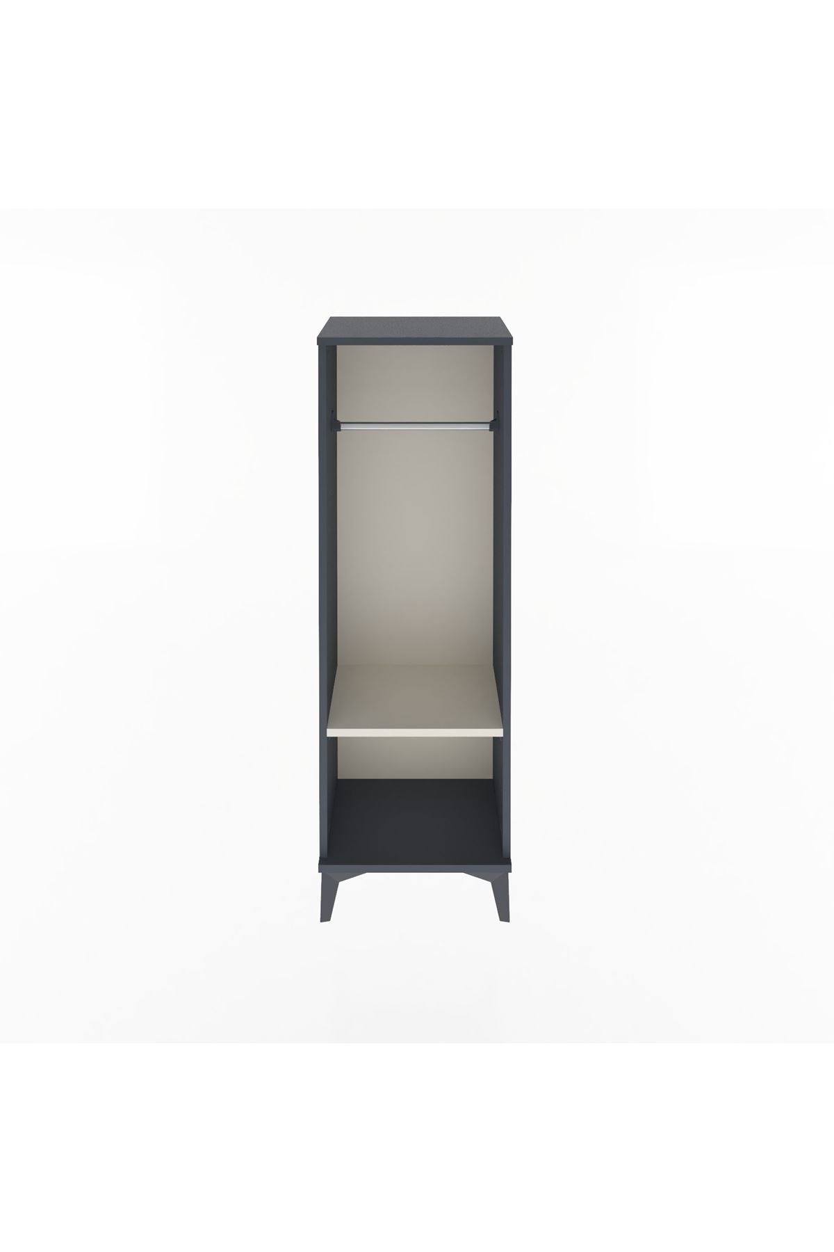 Arges Dolap Tek Raflı Tek Askılı 44x30x134 Antrasit-Aytaşı