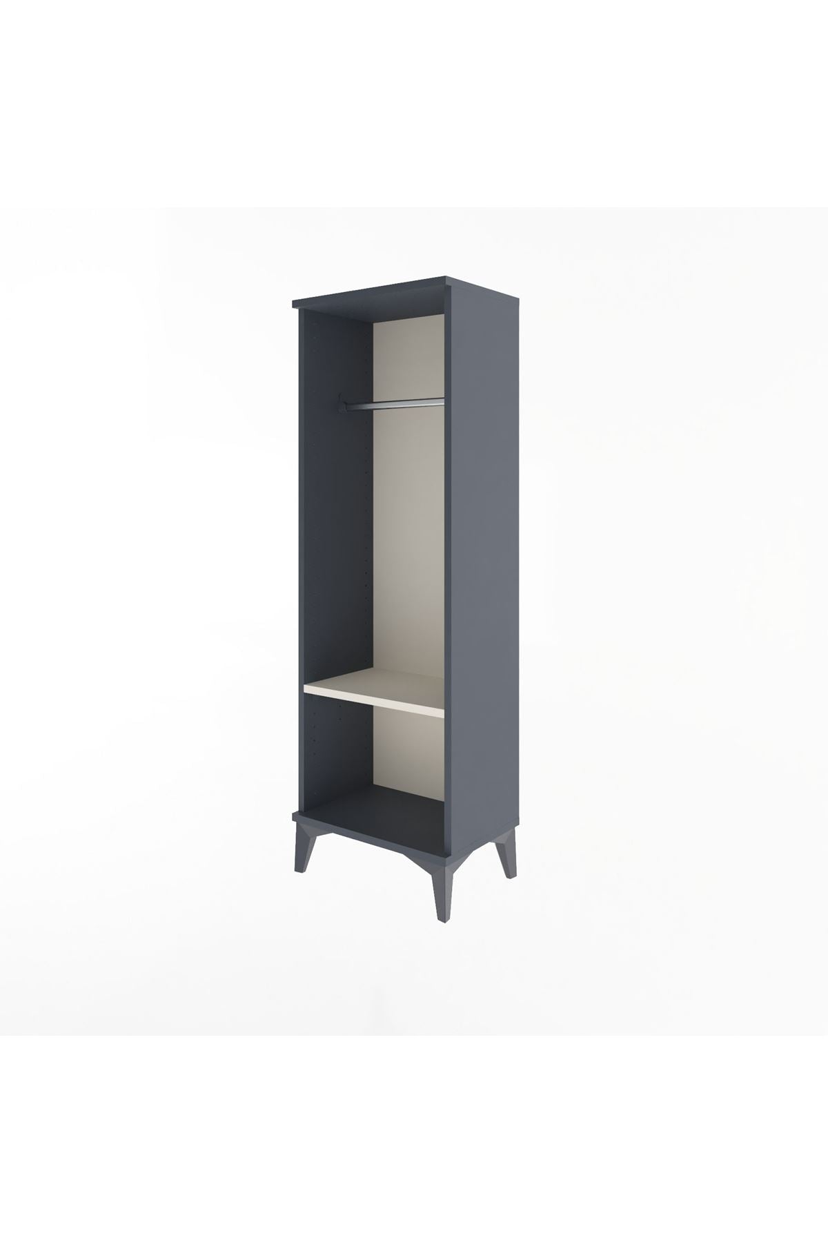 Arges Dolap Tek Raflı Tek Askılı 44x30x134 Antrasit-Aytaşı