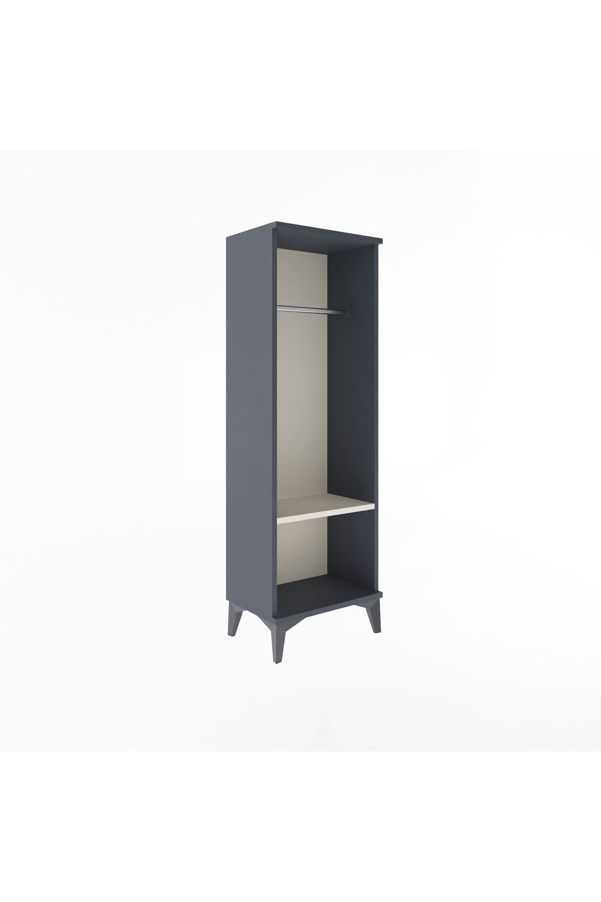 Arges Dolap Tek Raflı Tek Askılı 44x30x134 Antrasit-Aytaşı