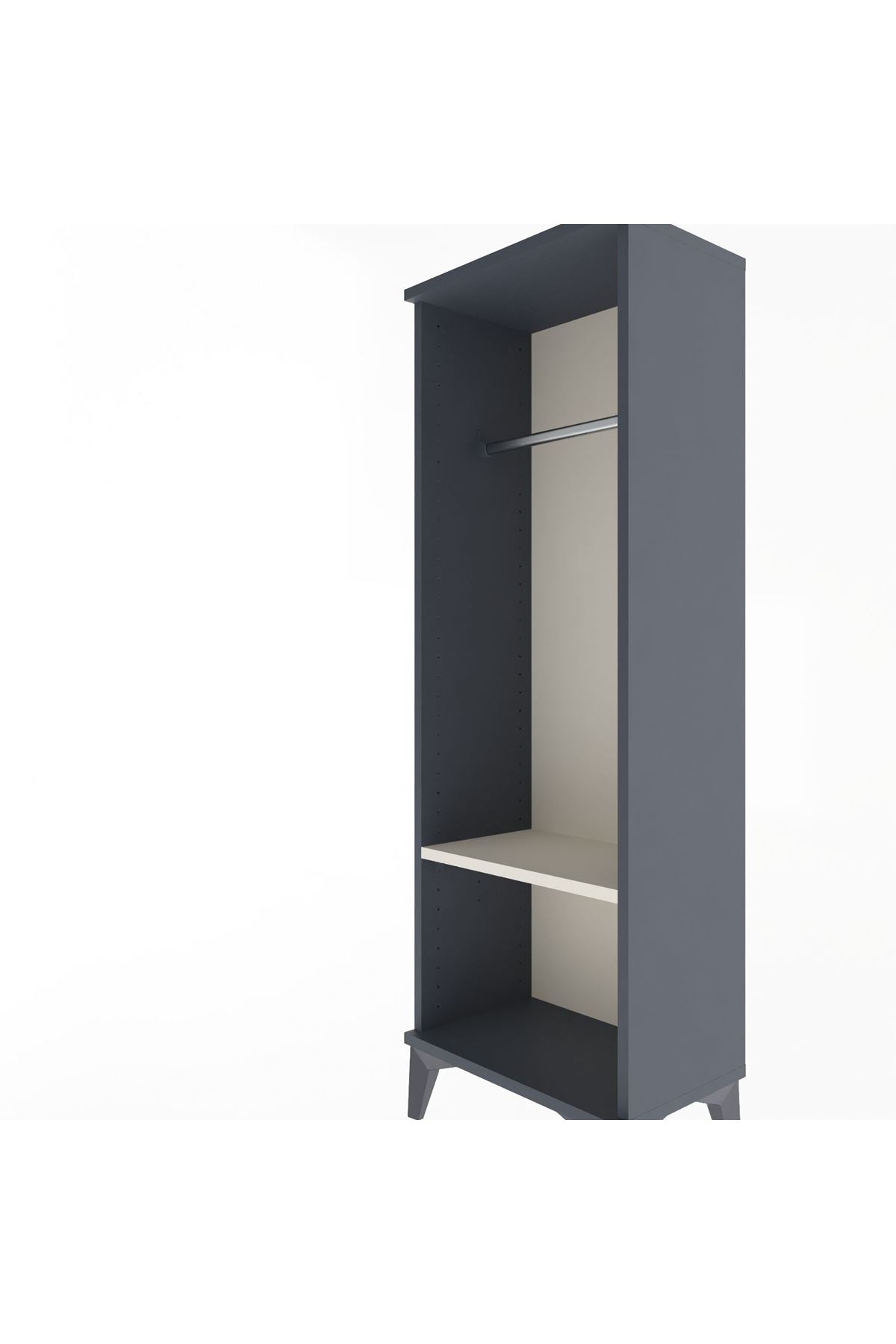 Arges Dolap Tek Raflı Tek Askılı 44x30x134 Antrasit-Aytaşı