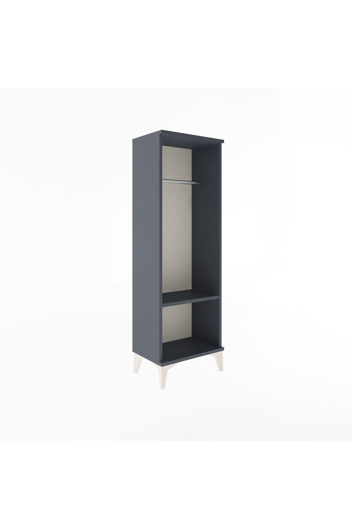 Arges Dolap Tek Raflı Tek Askılı 44x30x134 Antrasit-Antrasit