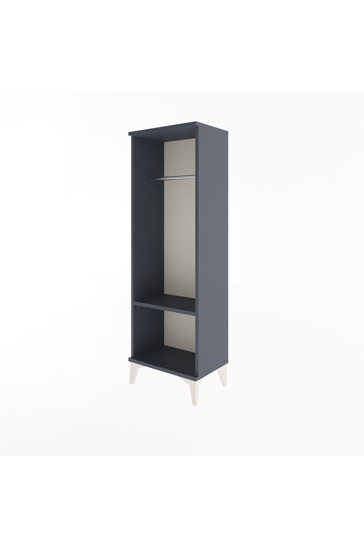 Arges Dolap Tek Raflı Tek Askılı 44x30x134 Antrasit-Antrasit