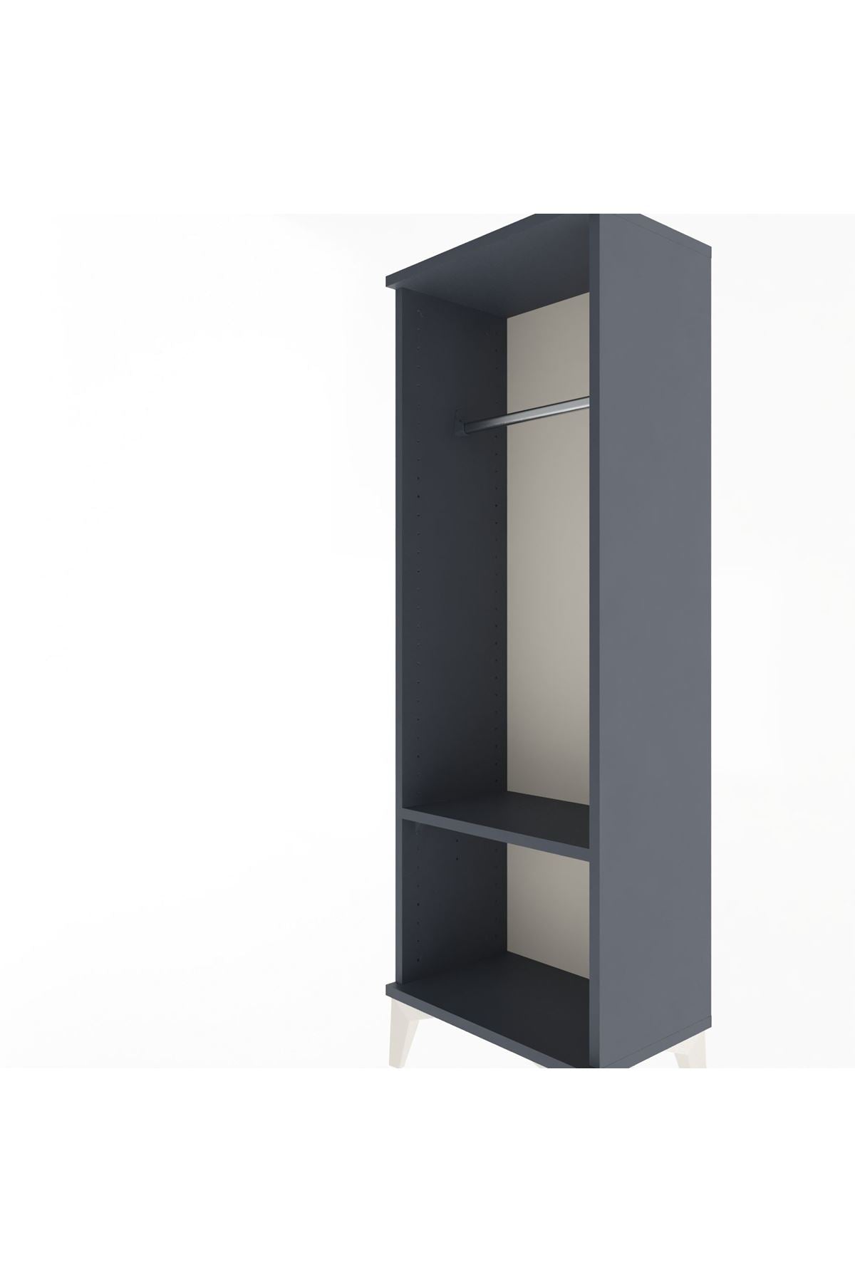 Arges Dolap Tek Raflı Tek Askılı 44x30x134 Antrasit-Antrasit