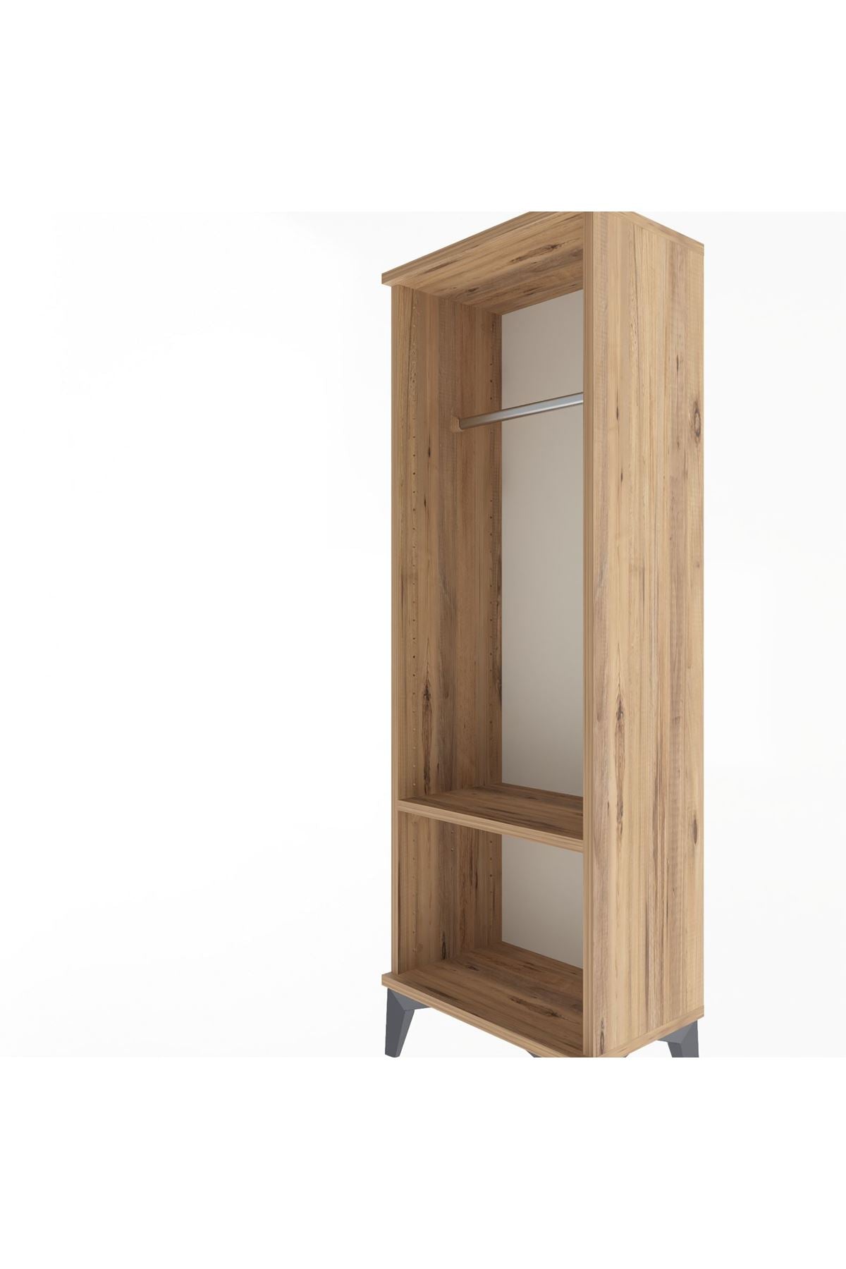 Arges Dolap Tek Raflı Tek Askılı 44x30x134 Çam-Çam