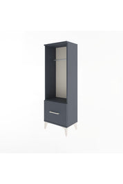 Arges Dolap Tek Raflı Tek Çekmeceli Tek Askılı 44x30x134 Antrasit-Antrasit
