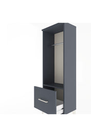 Arges Dolap Tek Raflı Tek Çekmeceli Tek Askılı 44x30x134 Antrasit-Antrasit