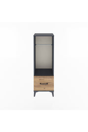 Arges Dolap Tek Raflı Tek Çekmeceli Tek Askılı 44x30x134 Antrasit-Çam