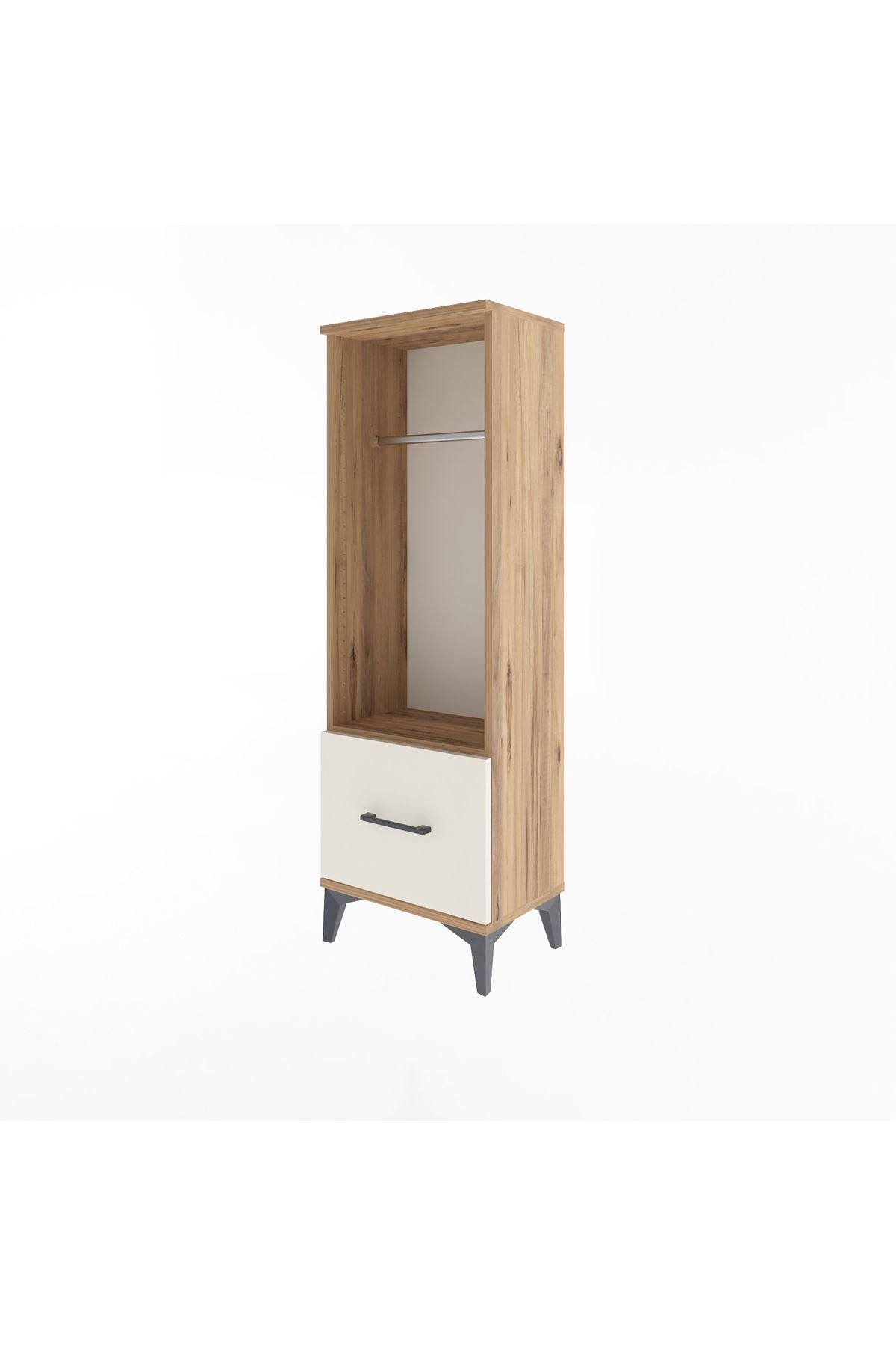 Arges Dolap Tek Raflı Tek Çekmeceli Tek Askılı 44x30x134 Çam-Aytaşı