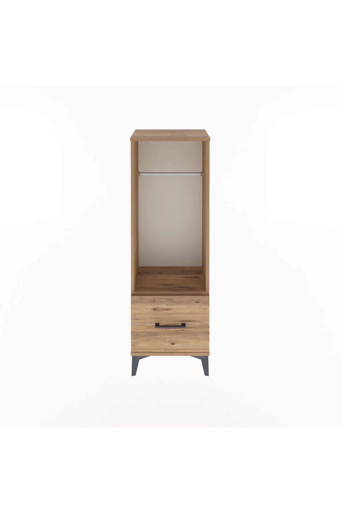 Arges Dolap Tek Raflı Tek Çekmeceli Tek Askılı 44x30x134 Çam-Çam