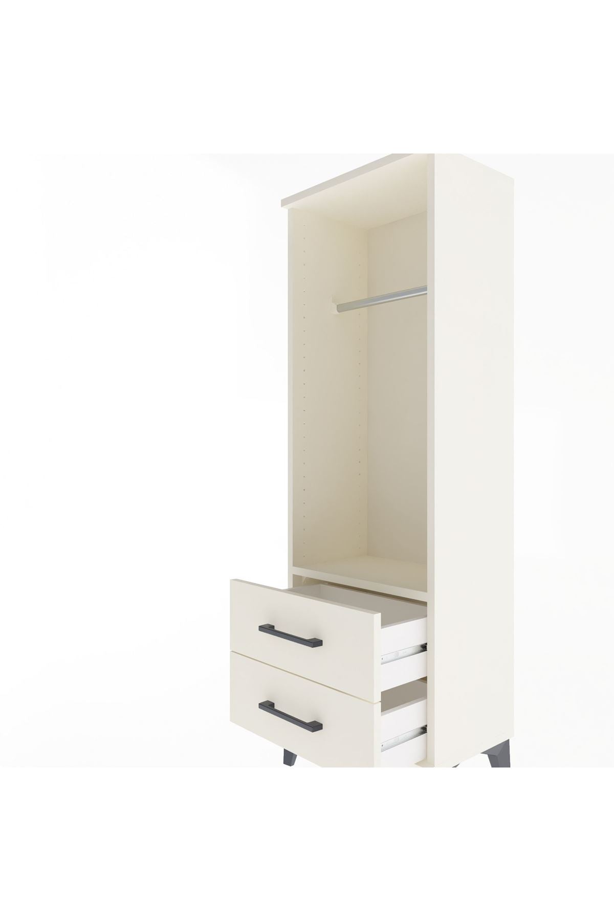 Arges Dolap Tek Raflı 2 Çekmeceli Tek Askılı 44x30x134 Aytaşı-Aytaşı