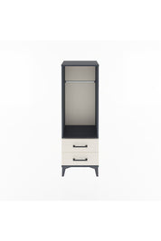 Arges Dolap Tek Raflı 2 Çekmeceli Tek Askılı 44x30x134 Antrasit-Aytaşı