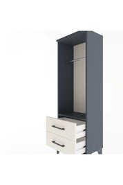 Arges Dolap Tek Raflı 2 Çekmeceli Tek Askılı 44x30x134 Antrasit-Aytaşı