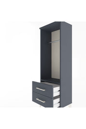 Arges Dolap Tek Raflı 2 Çekmeceli Tek Askılı 44x30x134 Antrasit-Antrasit