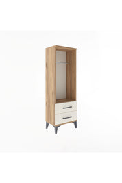 Arges Dolap Tek Raflı 2 Çekmeceli Tek Askılı 44x30x134 Çam-Aytaşı