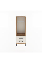 Arges Dolap Tek Raflı 2 Çekmeceli Tek Askılı 44x30x134 Çam-Aytaşı