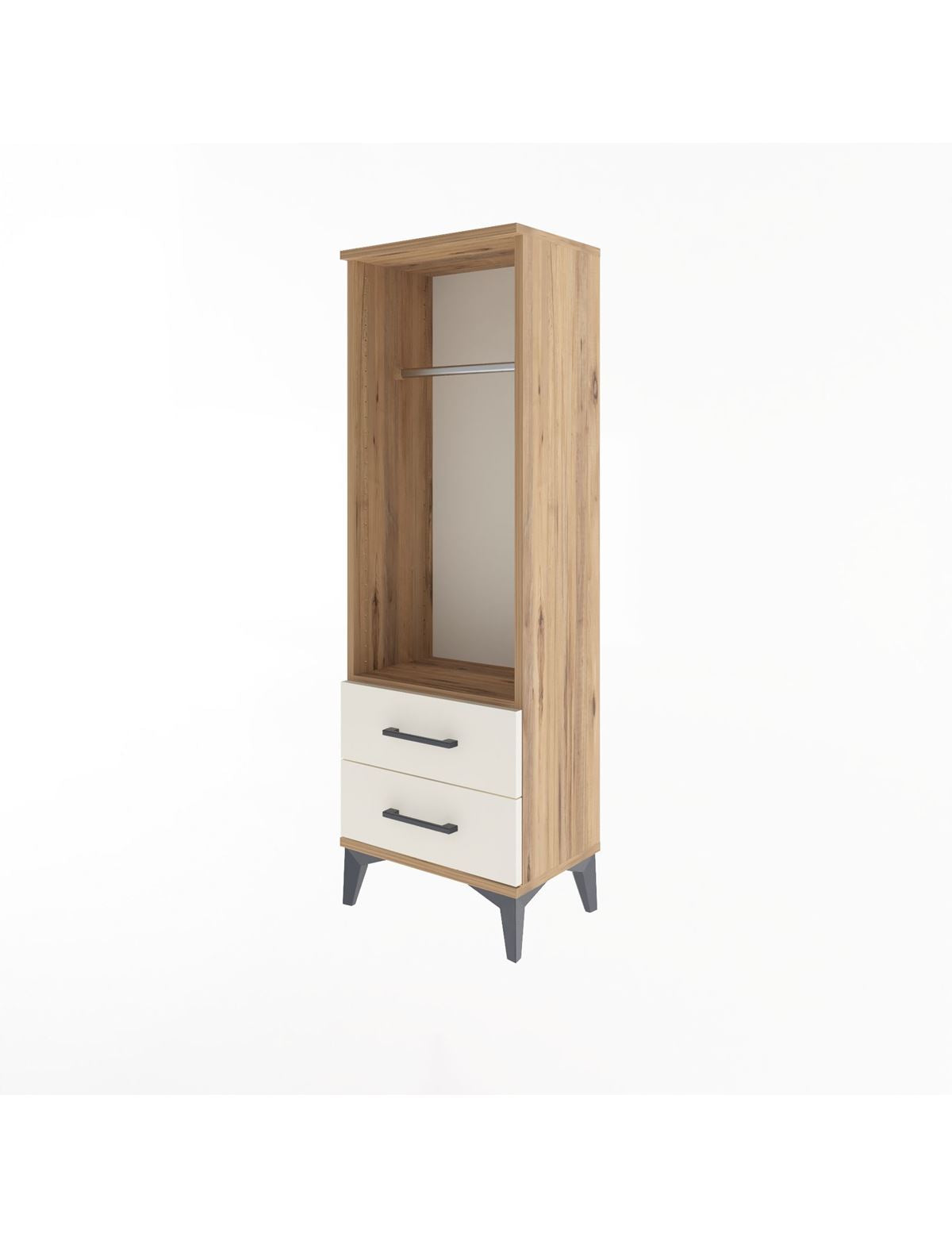 Arges Dolap Tek Raflı 2 Çekmeceli Tek Askılı 44x30x134 - S16M092V7A