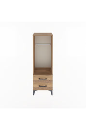 Arges Dolap Tek Raflı 2 Çekmeceli Tek Askılı 44x30x134 Çam-Çam