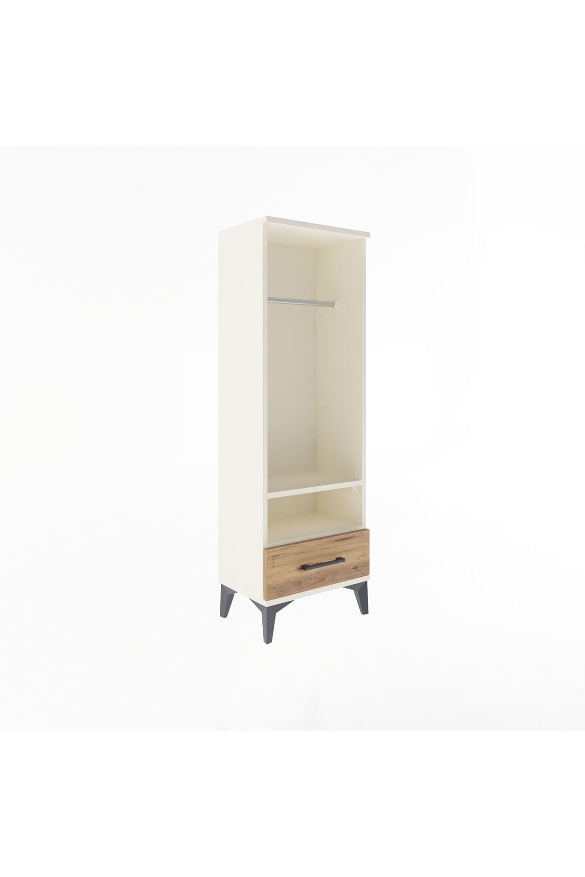 Arges Dolap 2 Raflı Tek Çekmeceli Tek Askılı 44x30x134 Aytaşı-Çam