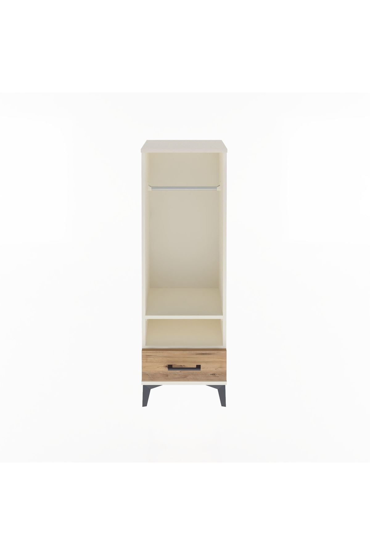 Arges Dolap 2 Raflı Tek Çekmeceli Tek Askılı 44x30x134 Aytaşı-Çam