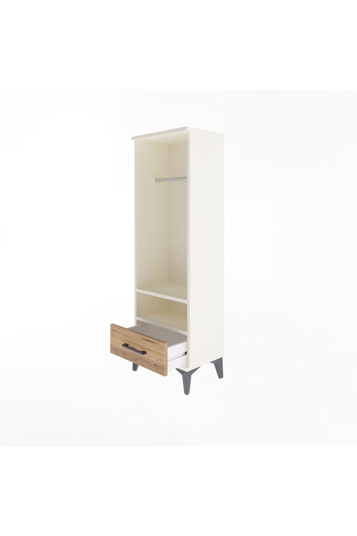 Arges Dolap 2 Raflı Tek Çekmeceli Tek Askılı 44x30x134 Aytaşı-Çam