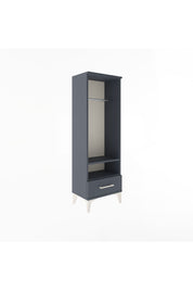 Arges Dolap 2 Raflı Tek Çekmeceli Tek Askılı 44x30x134 Antrasit-Antrasit